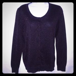 Talbots Womens M Purple Glitter Cardigan❤️